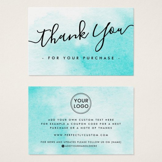 カスタム挿入するアクア青感謝してい水色 (正面&裏面)