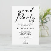 カスタム挿入 |ミニマルエレガント主義の卒業パーティー 招待状 (スタンド正面)