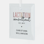 カスタム授乳コンサルタントのスペシャリストIBCLC ガラスオーナメント (正面左)