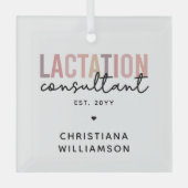 カスタム授乳コンサルタントのスペシャリストIBCLC ガラスオーナメント (正面)