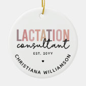 カスタム授乳コンサルタントのスペシャリストIBCLC セラミックオーナメント (正面)