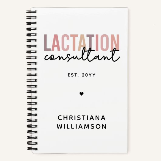 カスタム授乳コンサルタントのスペシャリストIBCLC ノートブック (正面)