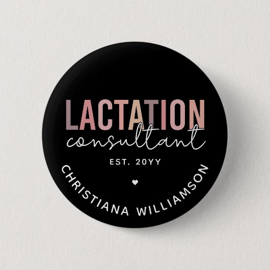 カスタム授乳コンサルタントのスペシャリストIBCLC 缶バッジ (正面)
