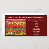 カスタム授賞式招待状カードチューリップ (正面/裏面)