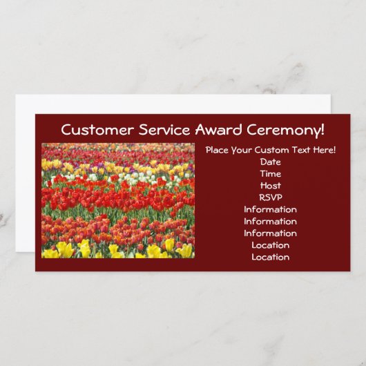 カスタム授賞式招待状カードチューリップ (正面/裏面)