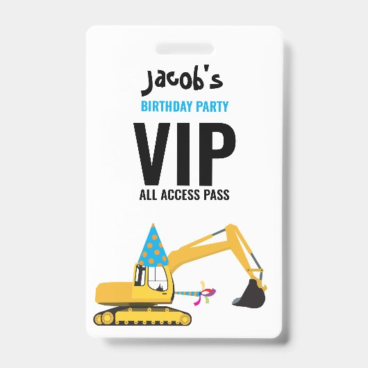 カスタム掘削機バースデーパーティーパス特典バッジ バッジ (正面)