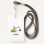 カスタム掘削機バースデーパーティーパス特典バッジ バッジ (裏面ランヤード)
