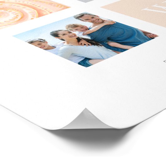 カスタム撮影コラージモノグラムビーチテーマ ポスター (角)