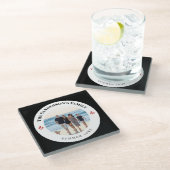 カスタム撮影ブラックサークルレッドいかり ガラスコースター (アングル)