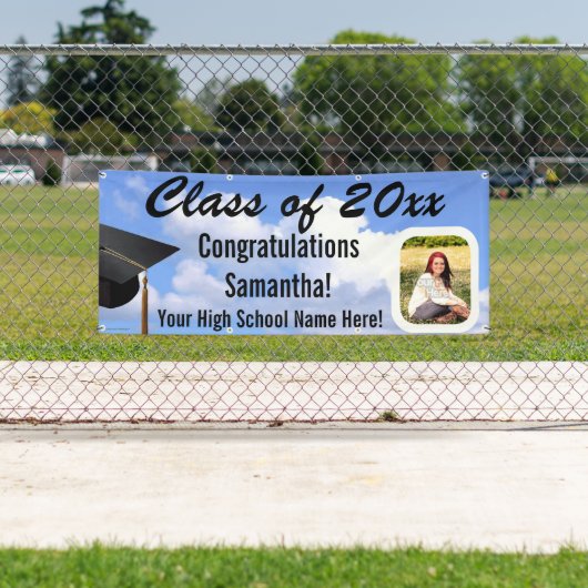 カスタム撮影卒業屋外スカイヤードバナー 横断幕 (インサイチュ)