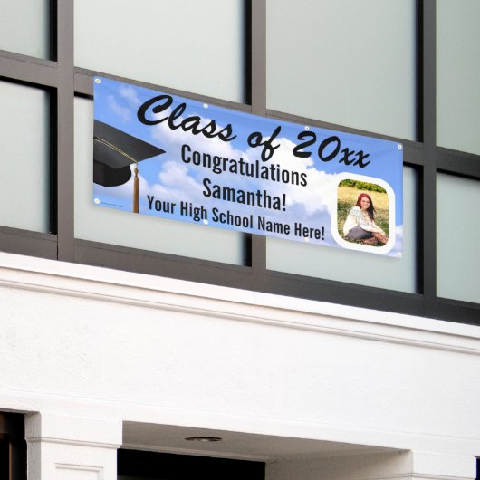 カスタム撮影卒業屋外スカイヤードバナー 横断幕 (ビルの外側)