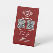 カスタム支払いQRコード、Paypal、Venmo、カスタムApp 台座サイン (正面)