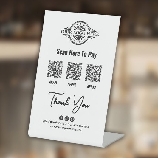 カスタム支払いQRコード、Paypal、Venmo、カスタムApp 台座サイン