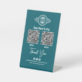 カスタム支払いQRコード、Paypal、Venmo、カスタムApp 台座サイン (正面)