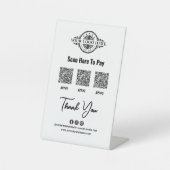 カスタム支払いQRコード、Paypal、Venmo、カスタムApp 台座サイン (正面)