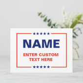 カスタム政治ロゴ (トランプ デザイン) 招待状 (スタンド正面)