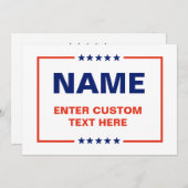 カスタム政治ロゴ (トランプ デザイン) 招待状 (正面/裏面)