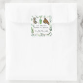 カスタム救（昆虫）オオカバマダラ、モナーク蝶メッセージ スクエアシール (バッグ)