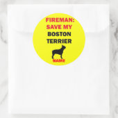 カスタム救MY BOSTON TERRIER ラウンドシール (バッグ)