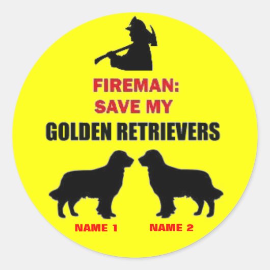 カスタム救MY GOLDEN RETRIEVERS ラウンドシール (正面)