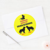 カスタム救MY GOLDEN RETRIEVERS ラウンドシール (封筒)