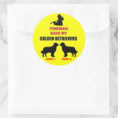 カスタム救MY GOLDEN RETRIEVERS ラウンドシール (バッグ)