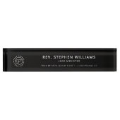 カスタム教会のロゴ大臣Verse Black and White デスクネームプレート (正面)