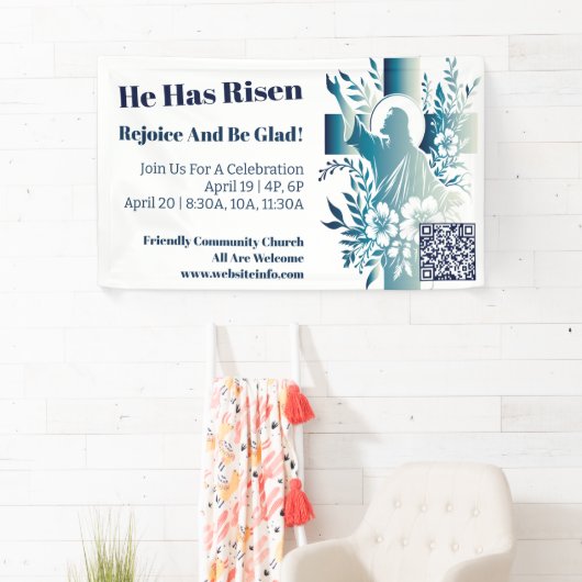 カスタム教会キリスト教イエス・クロス・イースター 横断幕 (インサイチュ)