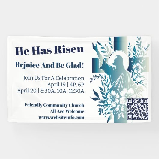 カスタム教会キリスト教イエス・クロス・イースター 横断幕 (横)