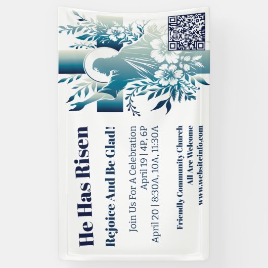カスタム教会キリスト教イエス・クロス・イースター 横断幕 (縦)