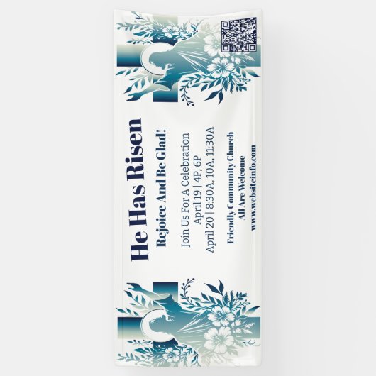 カスタム教会クロスキリスト教イエズイースター 横断幕 (縦)