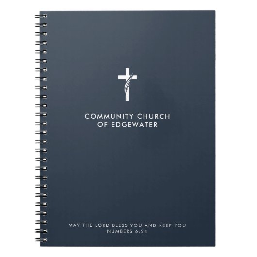 カスタム教会セモダンルモンクロス海軍信仰 ノートブック (正面)