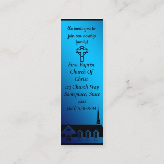 カスタム教会招待状ブックマーク スキニー名刺