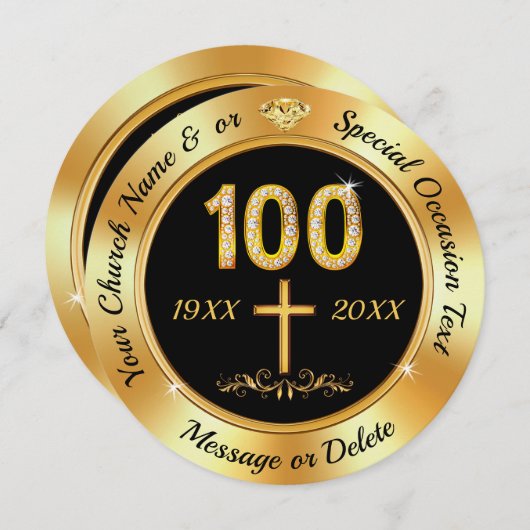 カスタム教会100周年記念招待状 シーズンカード (正面/裏面)