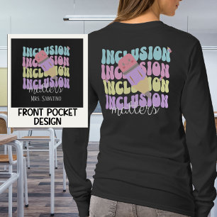 カスタム教師レトロパステル インクルージョン マターズ Tシャツ