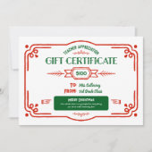 カスタム教師感謝ギフト証明書 カード (正面)