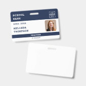 カスタム教師 ID カード 学校名 写真 テンプレート バッジ (正面＆裏面)