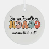 カスタム教育コーチ教育コーチレトロ ガラスオーナメント (裏面)