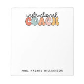 カスタム教育コーチ教育コーチレトロ ノートパッド (正面)