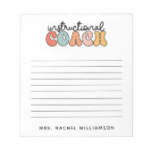 カスタム教育コーチ教育コーチレトロ ノートパッド (正面)