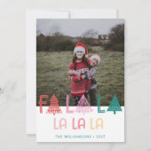 カスタム数々の写真カラフルクリスマスFa La La シーズンカード (正面)