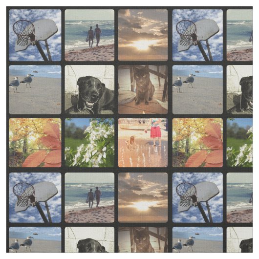 カスタム数々の写真コラージュ ファブリック (見本)