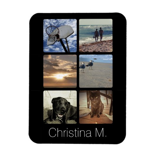 カスタム数々の写真コラージュ マグネット (縦)