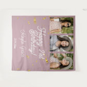 カスタム数々のPhoto Birthday Party Wall Backdrop タペストリー (正面(横))