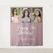 カスタム数々のPhoto Birthday Party Wall Backdrop タペストリー (正面)