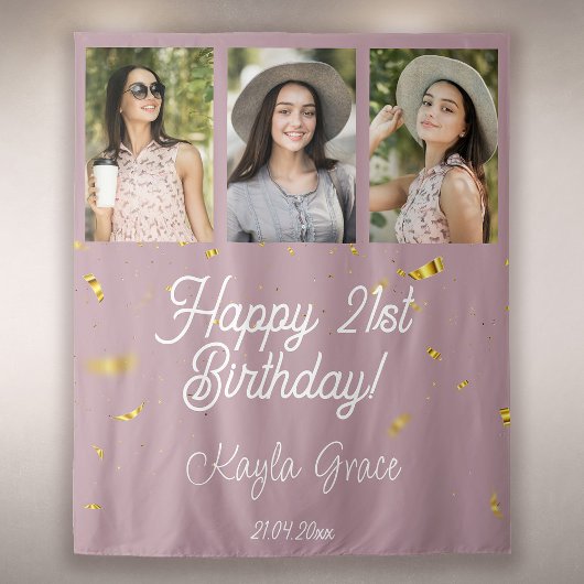 カスタム数々のPhoto Birthday Party Wall Backdrop タペストリー