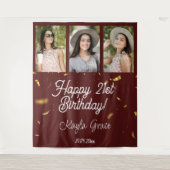 カスタム数々のPhoto Birthday Party Wall Backdrop タペストリー (正面)