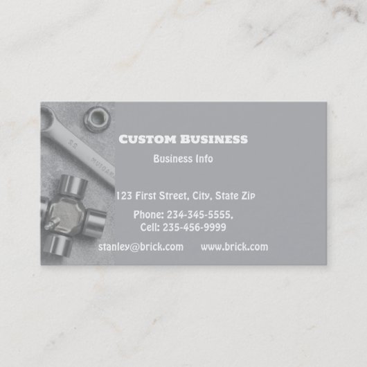 カスタム整備士機械エンジニアリング車の 名刺 (正面)