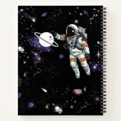 カスタム文モダン形スター空のムーンブラック ノートブック (裏面)