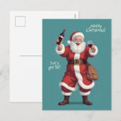 カスタム文字おもしろい飲サンタ シーズンポストカード (正面/裏面)